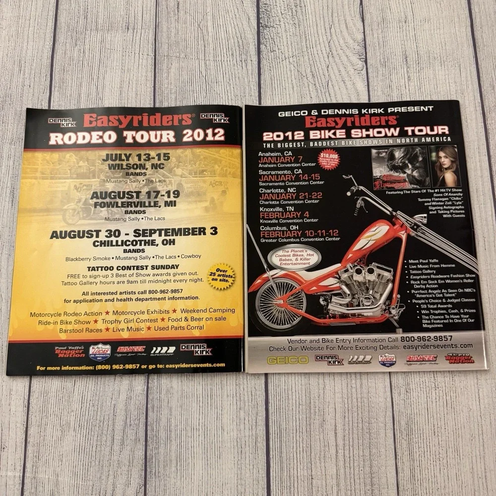 Easyriders Biker Magazine Lot 2012 #465 #472 Posters Dave Mann Harley Chopper